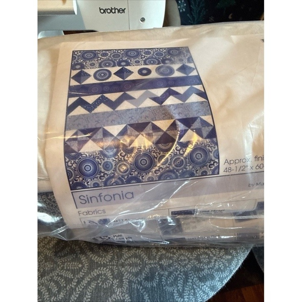 New Connecting Threads Sinfonia Lap Quilt Kit Blue White Cotton 48.5x60.5in - Picture 3 of 6